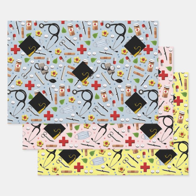 Abschluss der Krankenpflegerschule Geschenkpapier Set (Set)