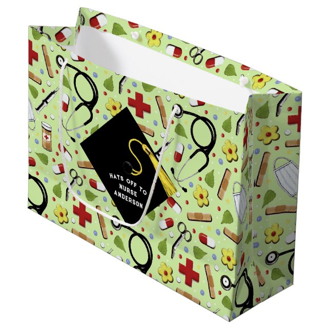 Abschluss der Krankenpflegerschule Große Geschenktüte (Vorderseite Schrägansicht)