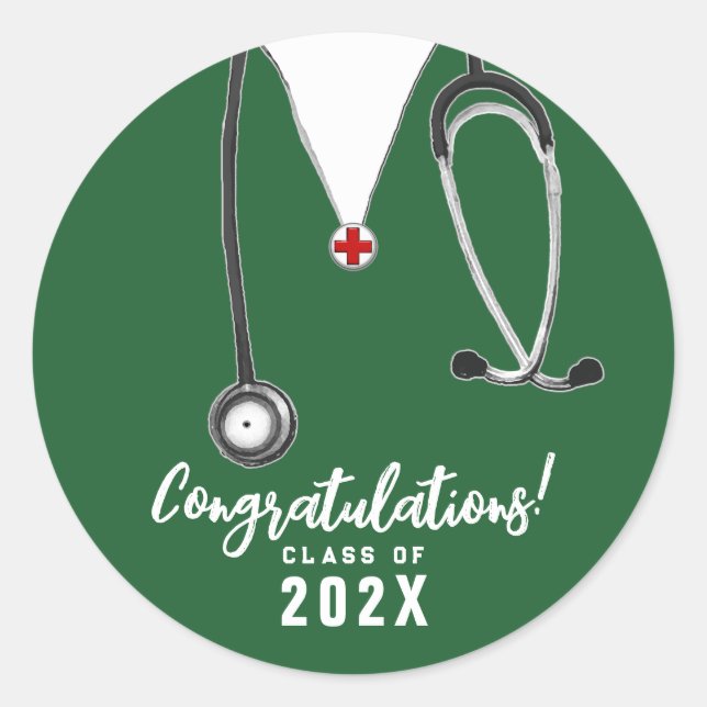 Abschluss der Krankenpflegerschule Runder Aufkleber (Vorderseite)