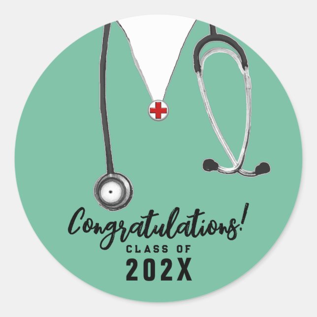 Abschluss der Krankenversicherung 2025 Runder Aufkleber (Vorderseite)