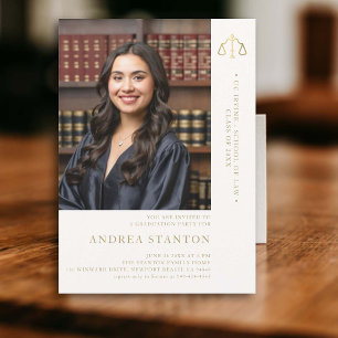 Abschluss der Law School - Goldskala des Fotos der Einladung