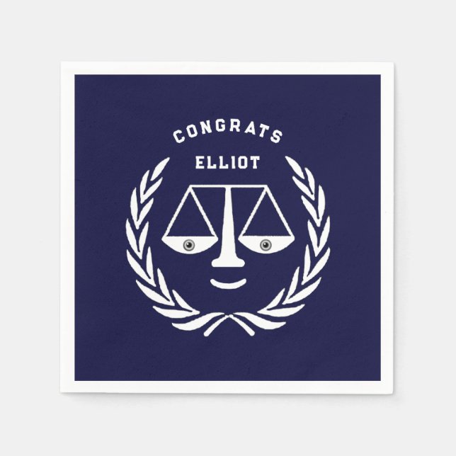Abschluss der Law School Navy Blue Serviette (Vorderseite)