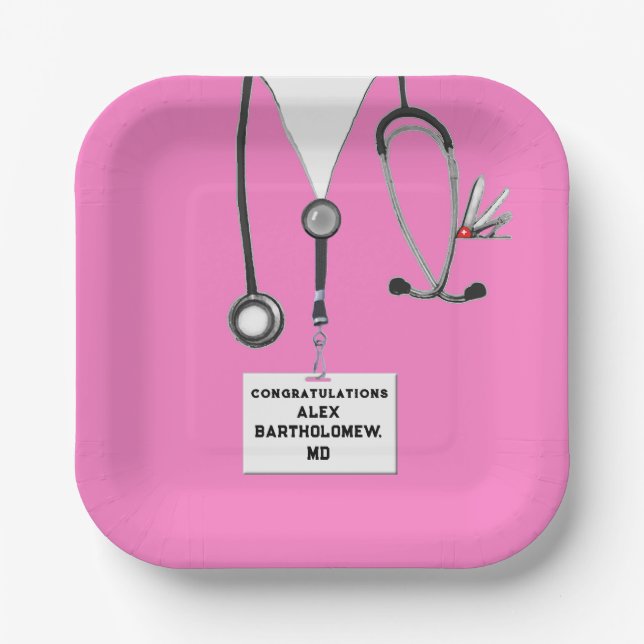 Abschluss der Medizinschule Pappteller (Vorderseite)