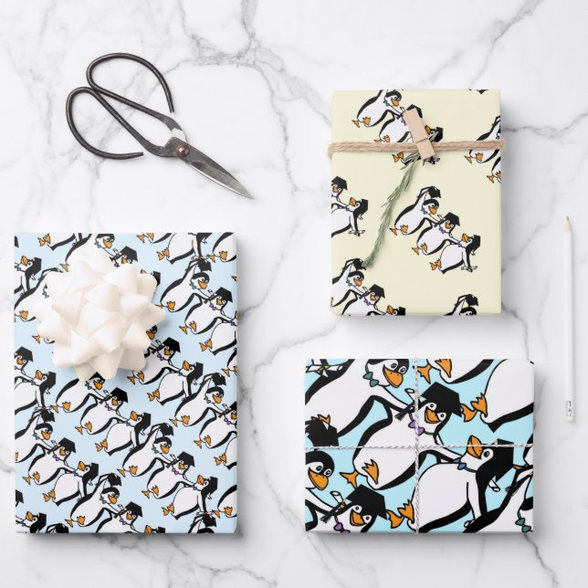 Abschluss der Pinguine  Geschenkpapier Set (Vorderseite)