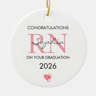 Abschluss der RN-Ausbildung Personalisierter Name Keramik Ornament