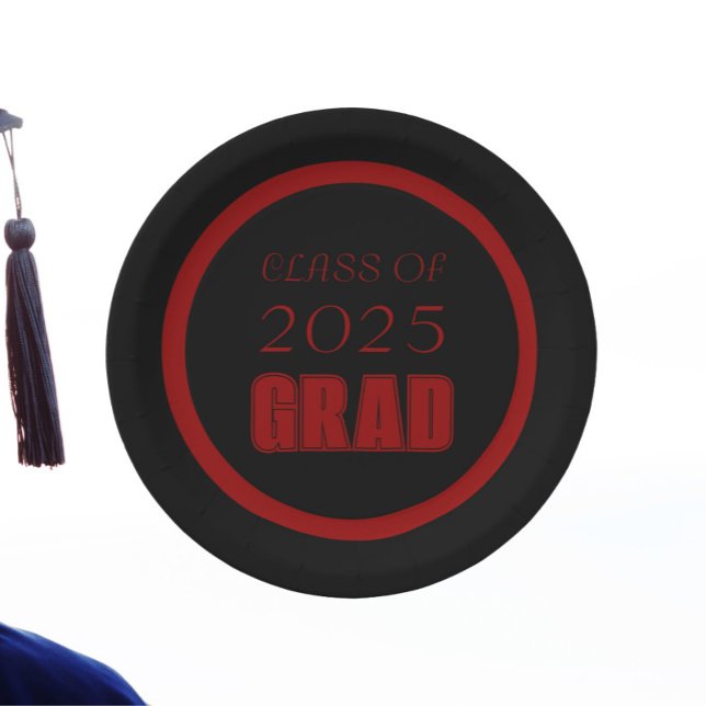 Abschluss der Schwarzen und Roten Schule Pappteller (In Situ Graduation)