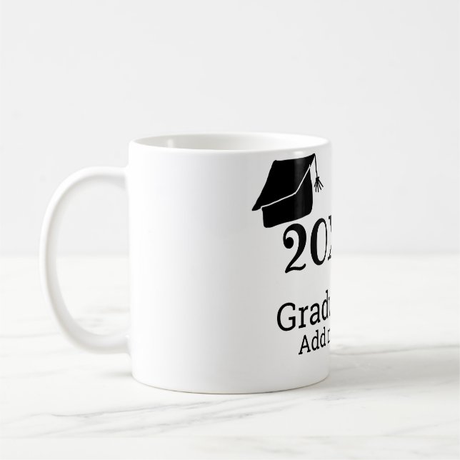 Abschluss der Stufe 20XX mit schlichter minimaler  Kaffeetasse (Links)