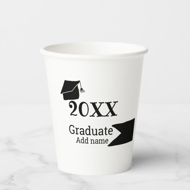 Abschluss der Stufe 20XX mit schlichter minimaler  Pappbecher (Vorderseite)