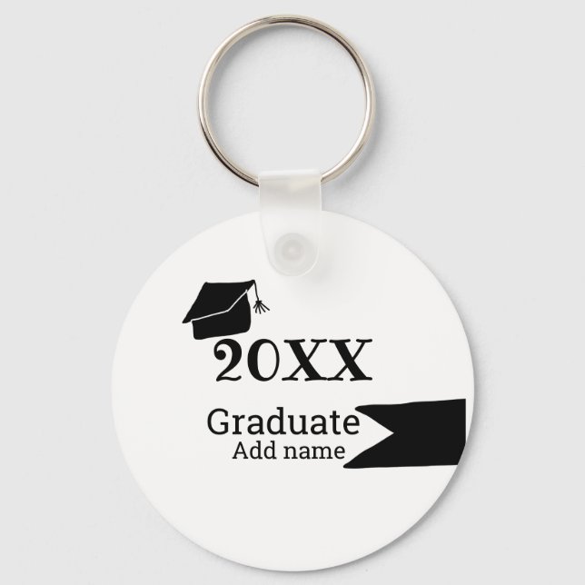 Abschluss der Stufe 20XX mit schlichter minimaler  Schlüsselanhänger (Vorderseite)