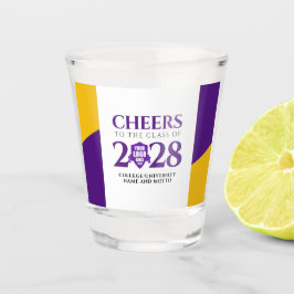 Abschluss der Uni der lila Gold School Schnapsglas