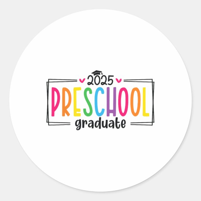 Abschluss der Vorschule 2025 Grad Runder Aufkleber (Vorderseite)