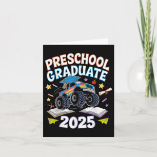 Abschluss der Vorschule 2025 Monster Truck Graduat Karte