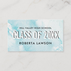 Abschluss der Wasserfarbe Blue Klasse Name Sozialz Visitenkarte