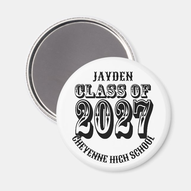 Abschluss der Western Klasse 2027 Magnet (Vorderseite/Rückseite)