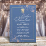 Abschluss der Zahnarztschule Vintag Blue Botanic Einladung<br><div class="desc">Dental School Vintag Blue Botanical Graduation Party Einladungen.</div>