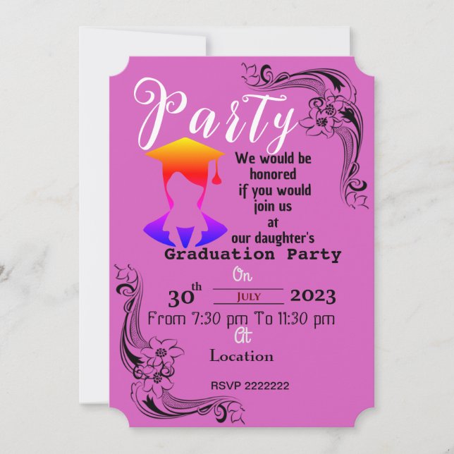 Abschluss des Abschlusses Einladung (Vorderseite)