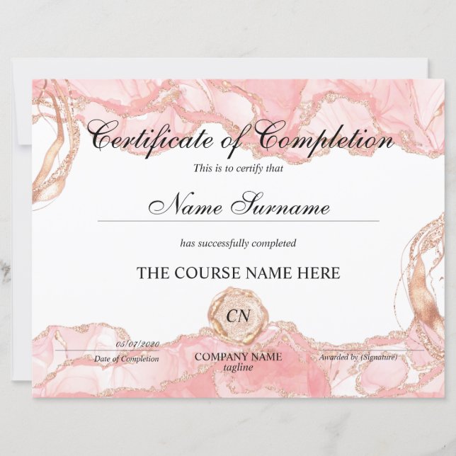 Abschluss des Abschlusszertifikats (Vorderseite)