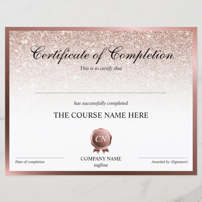 Abschluss des Abschlusszertifikats (Vorderseite)