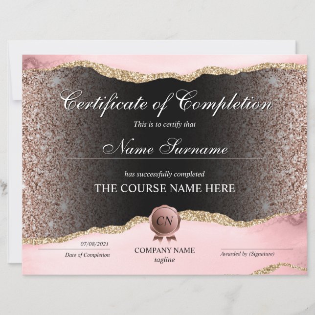 Abschluss des Abschlusszertifikats (Vorderseite)