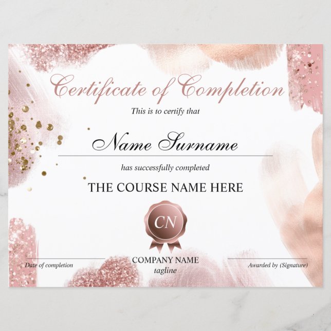 Abschluss des Abschlusszertifikats (Vorderseite)