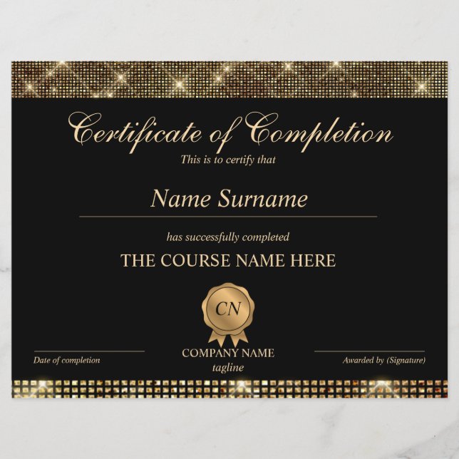 Abschluss des Abschlusszertifikats (Vorderseite)