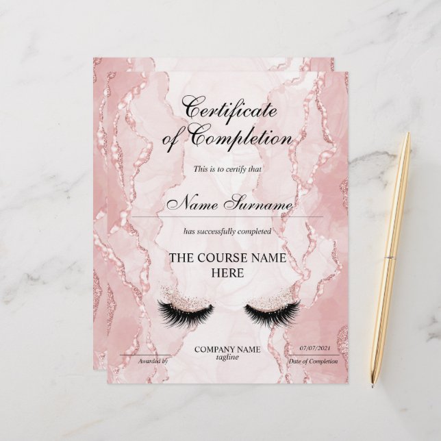 Abschluss des Abschlusszertifikats (Vorderseite/Rückseite Beispiel)