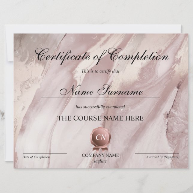 Abschluss des Abschlusszertifikats (Vorderseite)