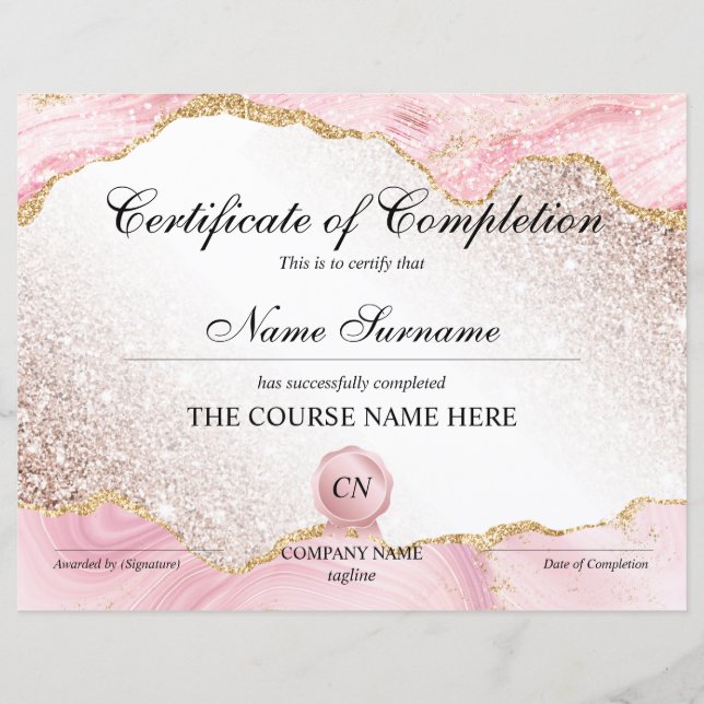 Abschluss des Abschlusszertifikats (Vorderseite)