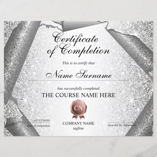 Abschluss des Abschlusszertifikats (Vorderseite)