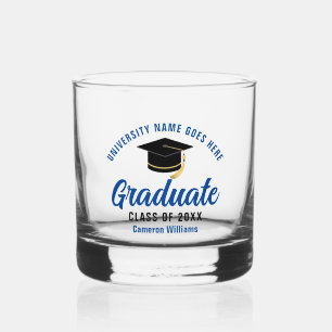 Abschluss des Blue College Personalisierter Name d Whiskyglas