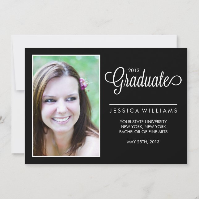 Abschluss des modernen Fotos {Schwarz und Weiß} Ankündigung (Vorderseite)