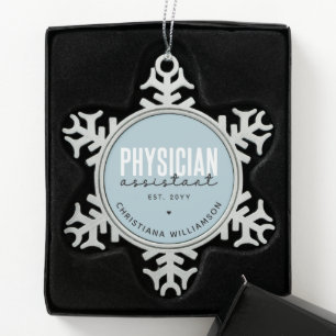 Abschluss des personalisierten Arztes Schneeflocken Zinn-Ornament