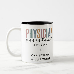 Abschluss des personalisierten PA-Arztes Zweifarbige Tasse