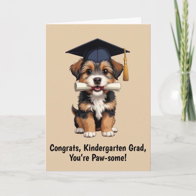 Abschluss des Welpenkindergartens Karte (Vorderseite)