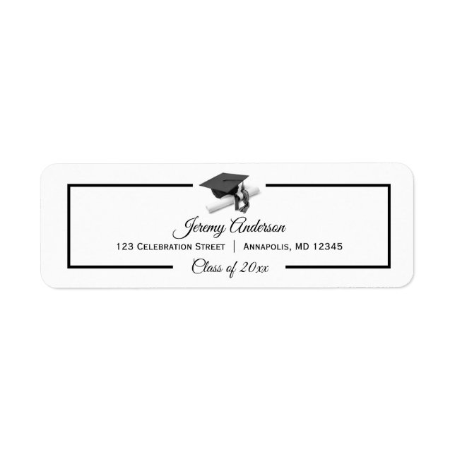 Abschluss Diploma Cap und Tassel Rücksendeadresse (Vorne)