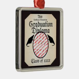 Abschluss Diploma Foto Frame Ornament Aus Metall
