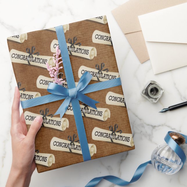 Abschluss Diploma Herzlichen Glückwunsch Geschenkpapier (Schenken)