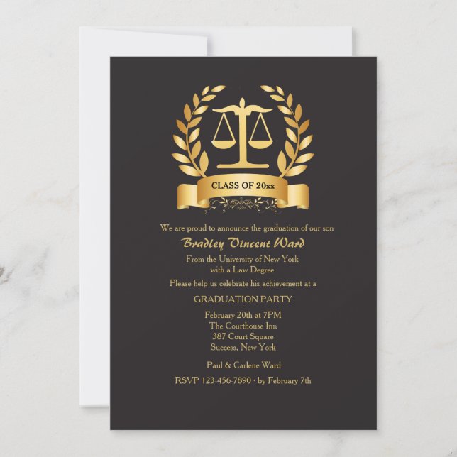 Abschluss ehrt Einladung (Vorderseite)