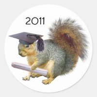 Abschluss Eichhörnchen Rundaufkleber