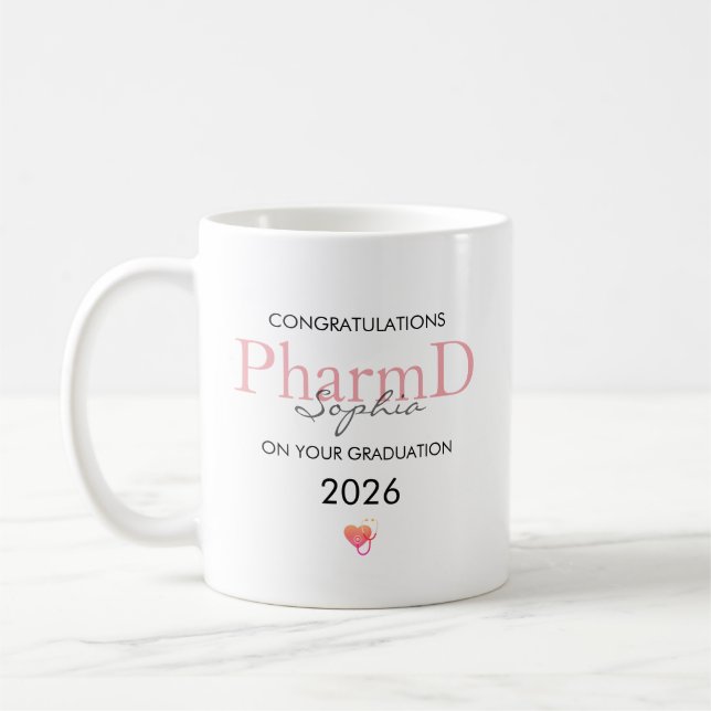 Abschluss eines Apothekers Personalisierter Name J Kaffeetasse (Links)