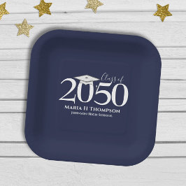 Abschluss Einfach Modernes Minimalistisches Mortar Pappteller