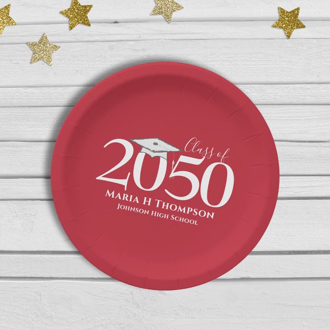 Abschluss Einfach Modernes Minimalistisches Mortar Pappteller (Von Creator hochgeladen)