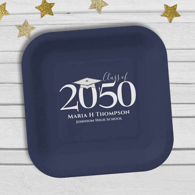 Abschluss Einfach Modernes Minimalistisches Mortar Pappteller (Von Creator hochgeladen)