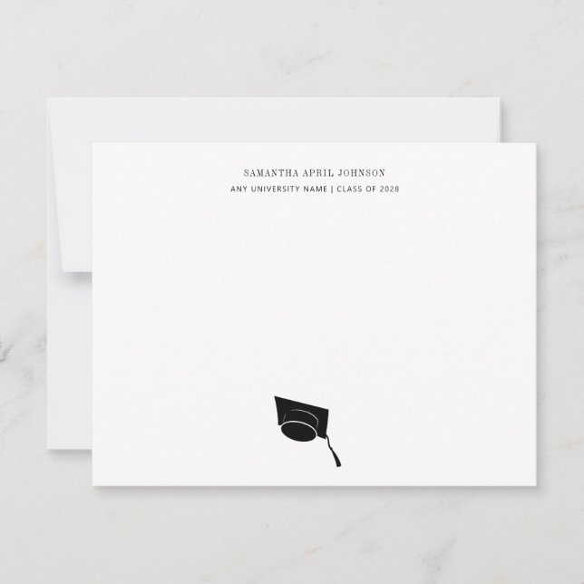 Abschluss Einfache Klasse Grad Cap Mitteilungskarte (Vorderseite)