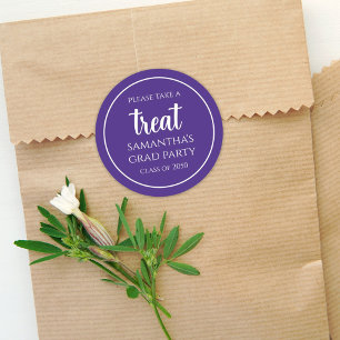 Abschluss Einfaches Minimalistisches Skript Lila L Runder Aufkleber