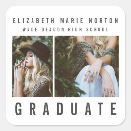 Abschluss eingeben quadratischer aufkleber