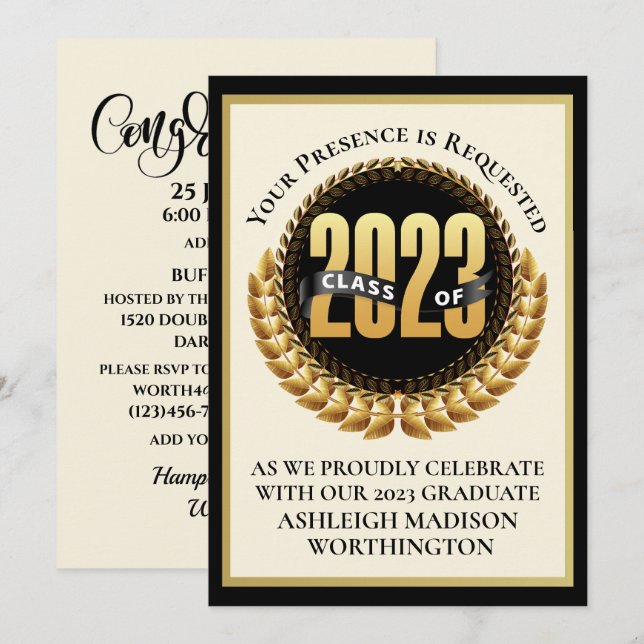 Abschluss Einladung (Vorne/Hinten)