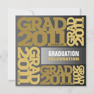 Abschluss Einladung Celebrate 2011 Gold Black