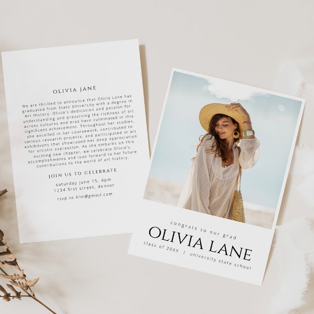 Abschluss Einladung mit Foto und Botschaft (Von Creator hochgeladen)