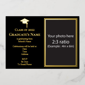 Abschluss Einladung mit Mortarboard Foil Card